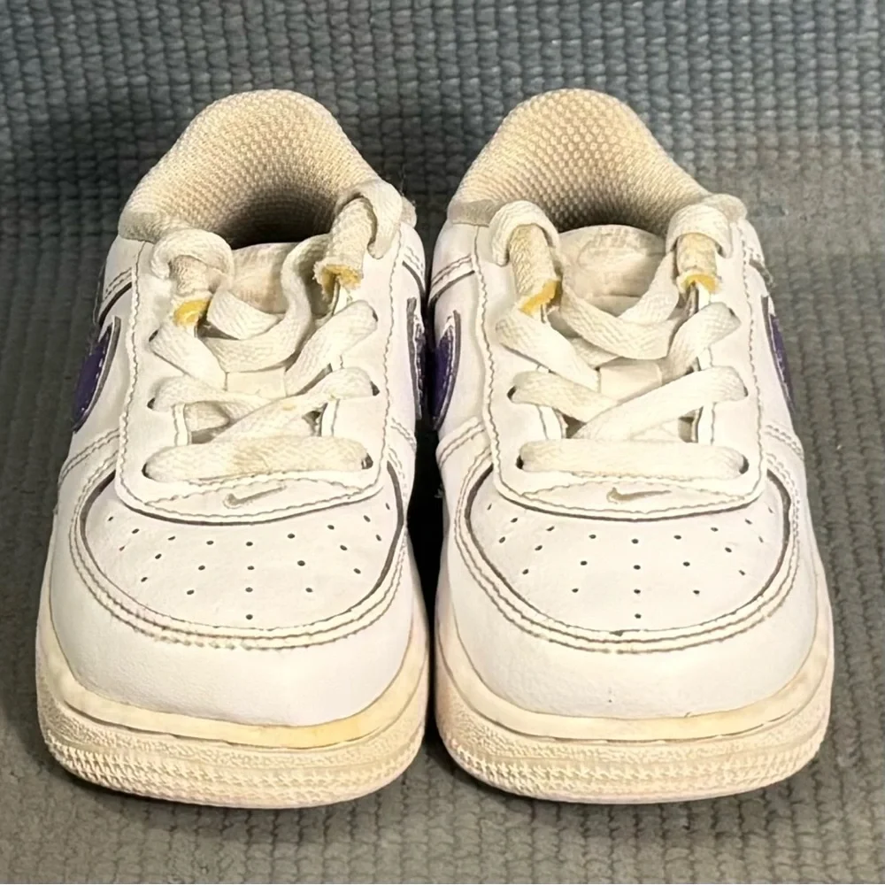 Nike‎ Air Force 1 LE 'Triple White Purple’ Shoes Toddler Size 6C